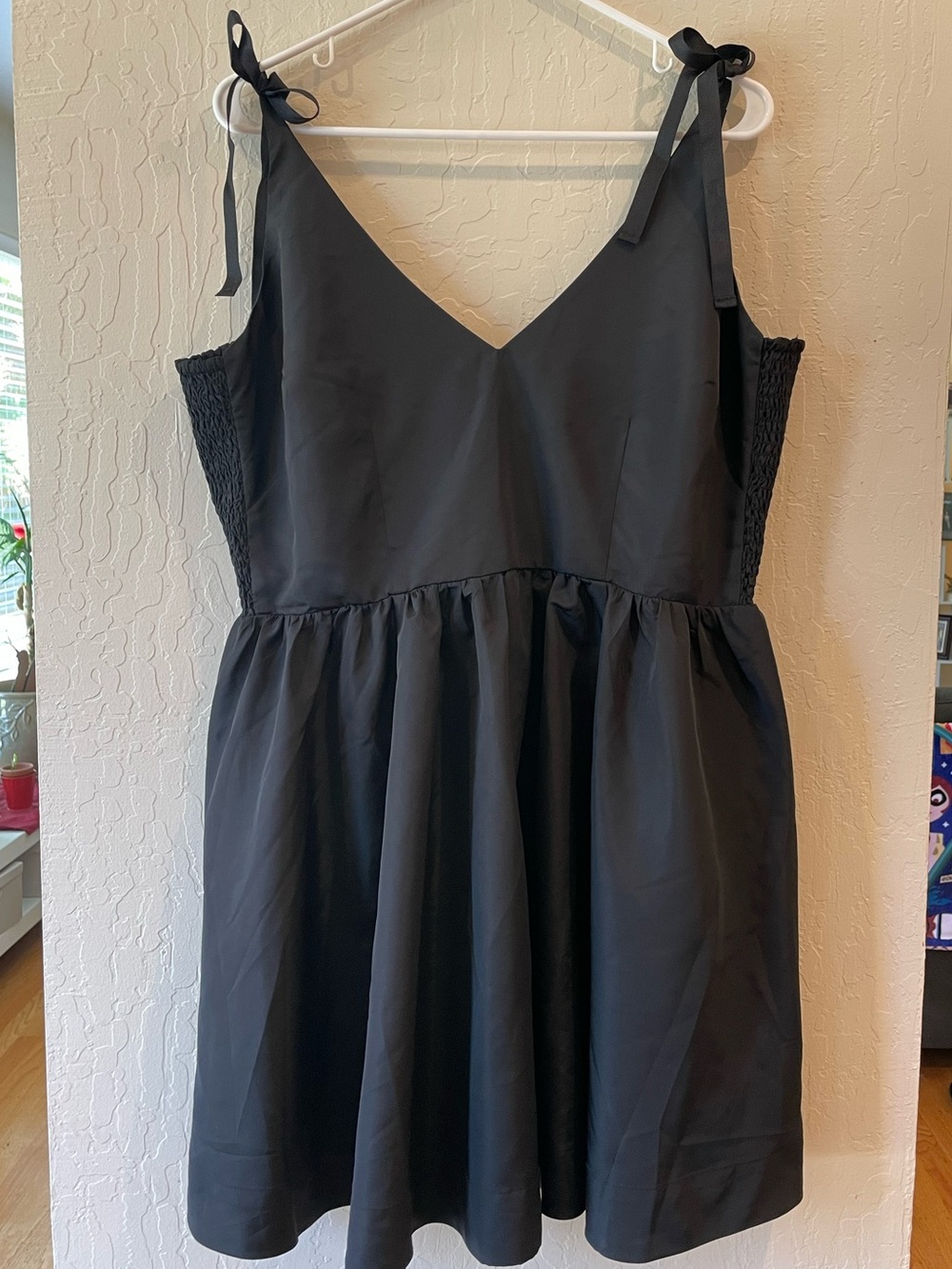 Old Navy Black Tie-Shoulder Mini Dress with pockets